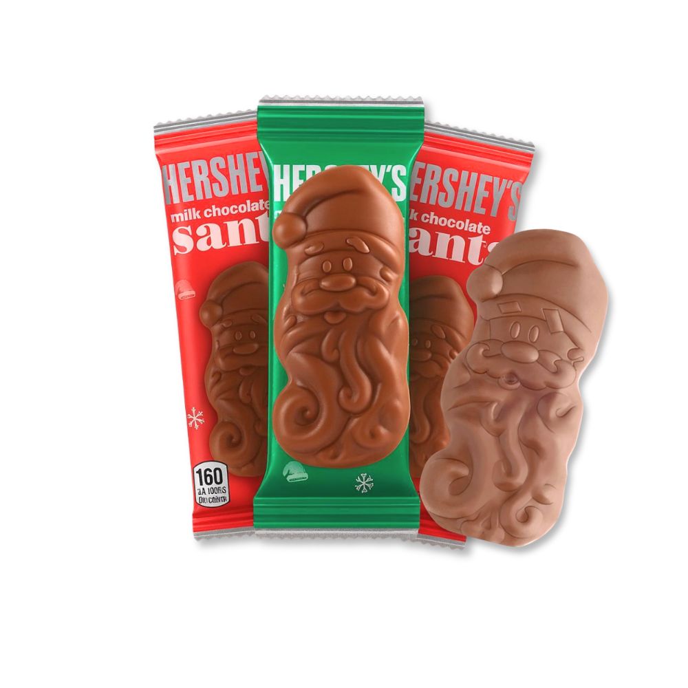 Hershey's Milk Chocolate Santa, 1.2 oz Bars, Bulk Value Pack