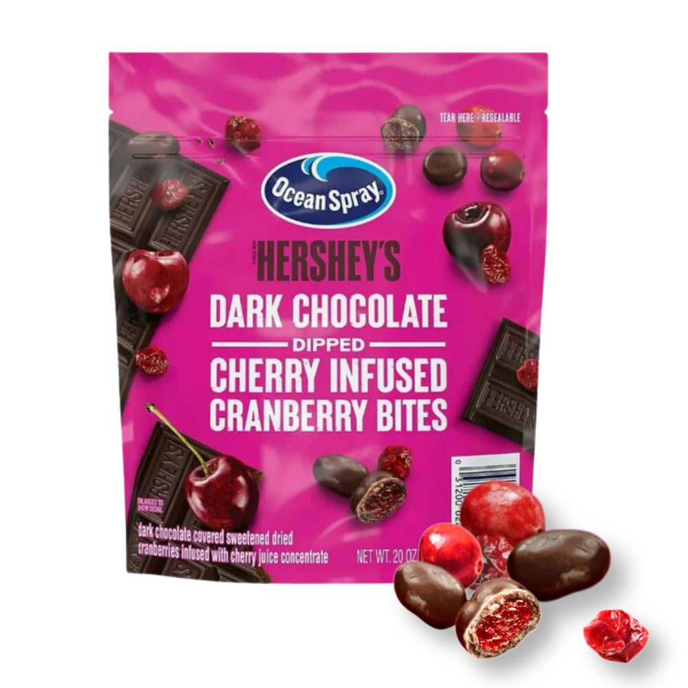 Ocean Spray Hershey's Dark Chocolate Dipped Cherry Infused Cranberries, 20 oz