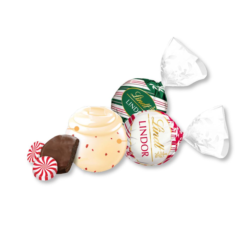 Lindt LINDOR Peppermint Assorted Chocolate Truffles – Bulk Value Bag