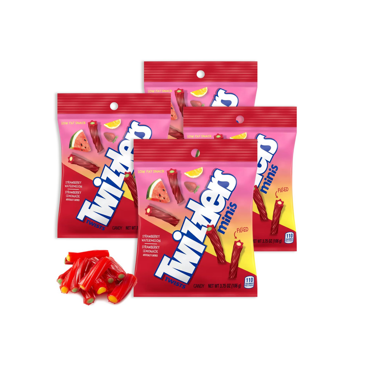 Twizzlers Twists Minis Filled Strawberry Watermelon Lemonade