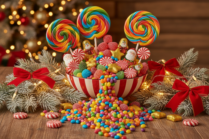christmas with colorful candy  