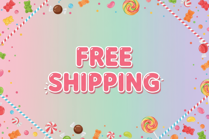 I need a free shipping banner for a candy store